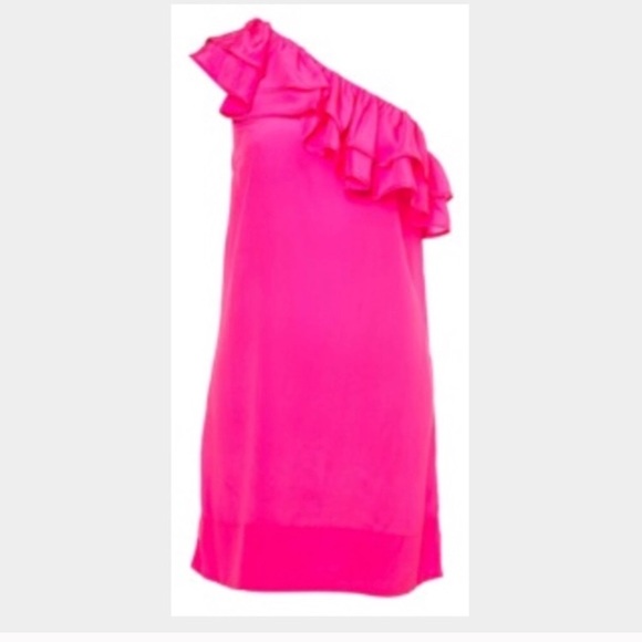 topshop pink one shoulder dress